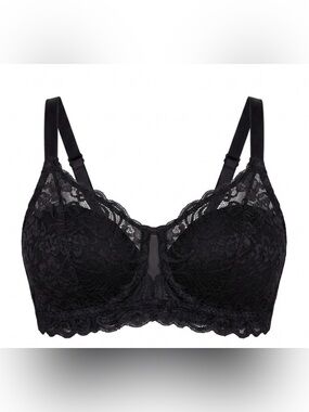 Bali Black Lace Underwire Bra with Adjustable Straps. Sz M